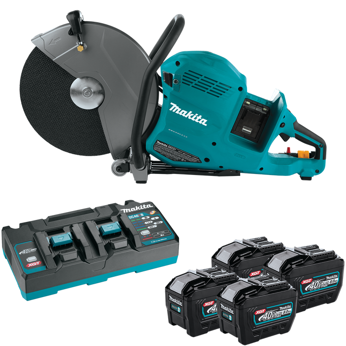 MAKITA GEC01PL4 80V max (40V max X2) XGT® Brushless 14" Power Cutter Kit with 4 Batteries (8.0Ah)