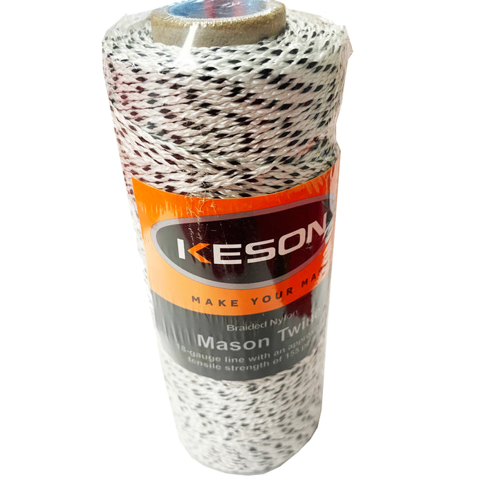 #18 Braided Nylon Mason Twine | Black/White | 500'