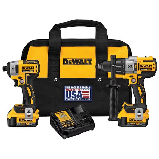 Dewalt® 20V MAX* Cordless Brushless XR® Hammer Drill and Impact Driver Combo Kit DCK299M2