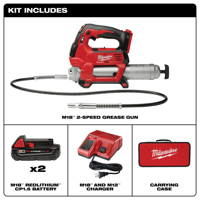 Milwaukee M18™ Cordless 2-Speed Grease Gun Kit 2646-22CT
