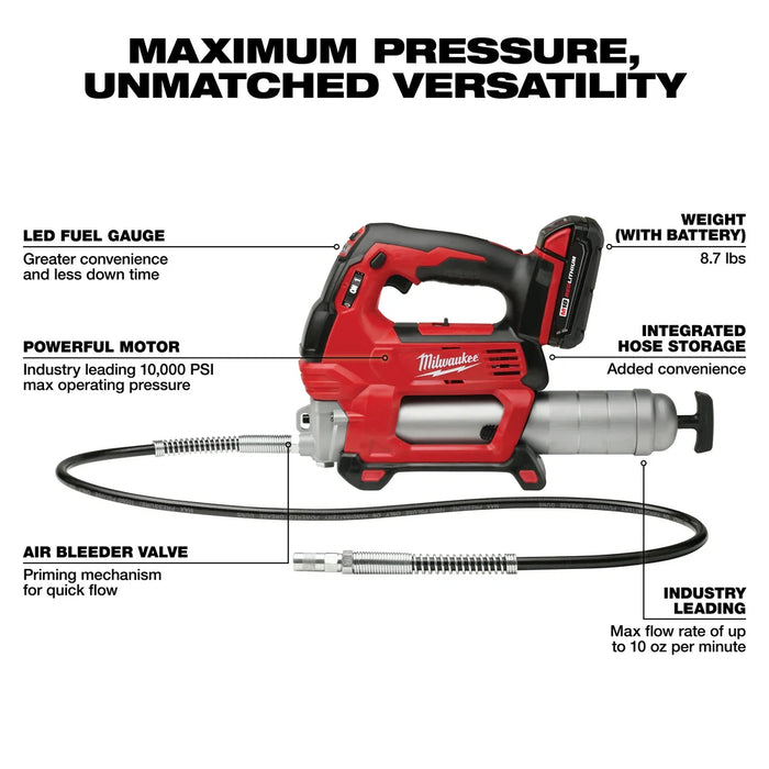 Milwaukee M18™ Cordless 2-Speed Grease Gun Kit 2646-22CT