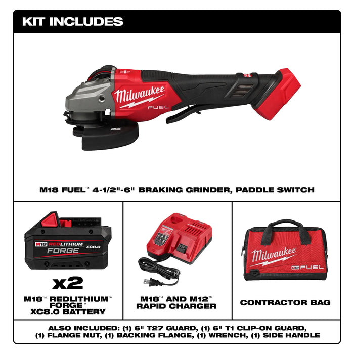 Milwaukee M18 FUEL 4-1/2"-6" Braking Grinder, Paddle Switch Kit 3670-22