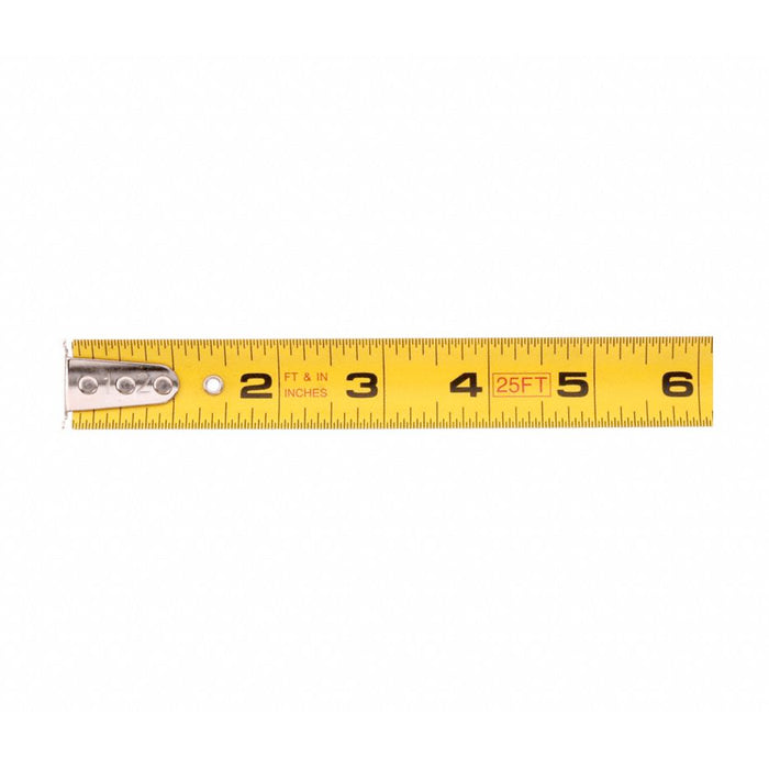 25' Steel SAE Tape Measure, Black/Chrome