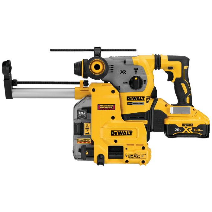 Dewalt® 20V MAX* XR® Brushless 1-1/8 in. L-Shape SDS PLUS Rotary Hammer Kit with On Board Extractor
