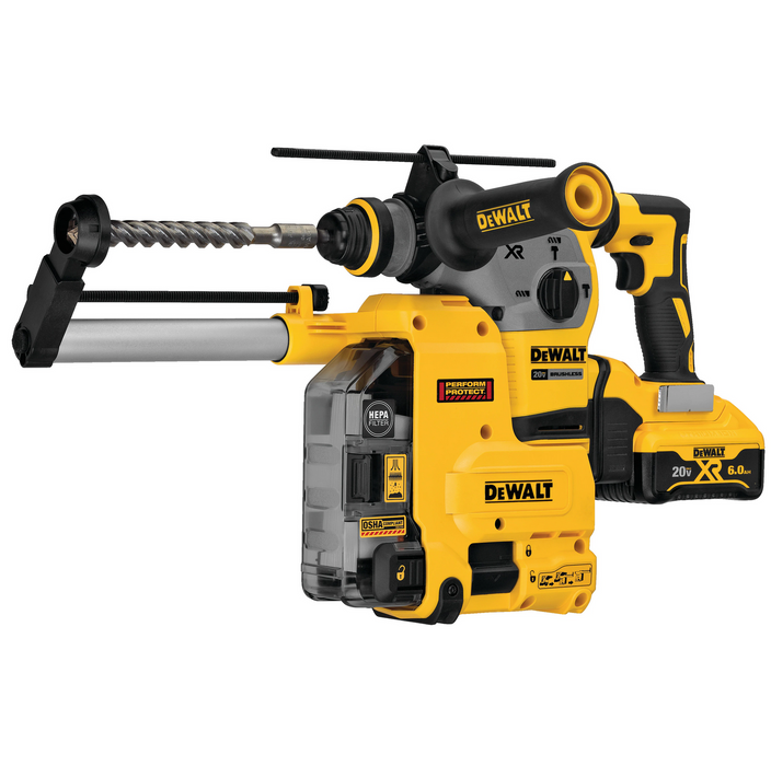 Dewalt® 20V MAX* XR® Brushless 1-1/8 in. L-Shape SDS PLUS Rotary Hammer Kit with On Board Extractor