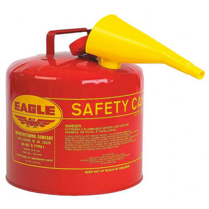 5 Gallon Red Safety Gas Can w/ Funnel